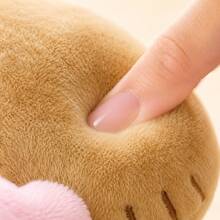 1pc Plush Keychain, Cute Caramel Color KT Cat Sleeping Hat Bag Pendant With Pink Bow, Soft Mini Plush Charm, Gift For Girls - Multicolor - View 4