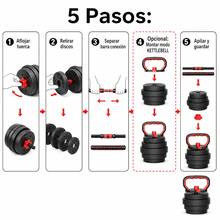 Mancuernas Redondas Ajustáveis 40 kg 3 em 1 com Barra e Pesa Russa, Set Ginásio em Casa Antiderrapante Silencioso Antigolpes, Ideal para Principiantes e Avançados, Treino de Força e Corpo Completo em Casa e Residência - 40KG - Ver 8
