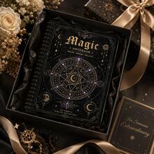 Magic Vintage Dark Gold Hexagram Magic Circle A5 Metal Spiral Notebook, Suitable For Tarot Inspiration Recording, Occult Journaling, Fantasy Novel Material Excerpts, Student Classroom Notes, Gothic Home Desk Decor, Halloween Themed Gifts, Niche Creative Collection, Offline Subculture Community Events - A5 - View 4