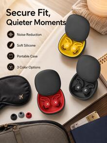 Ear Plugs For Sleeping Noise Cancelling, Reusable Soft Silicone Earplugs For Side Sleepers & Snoring, Sound Blocking Noise Reduction Ear Plugs With Wing Design & Case For Work, Travel, Concerts, Flights, Hearing Protection For Men Women, 3 Colors - Multicolor - View 2