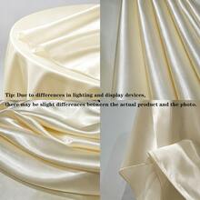 1 pieza Mantel redondo de satén blanco acabado, 228cm, adecuado para bodas y fiestas - Multifuncional para banquetes, festivales, decoración de mesa de comedor de hotel o telón de fondo - lechoso - Ver 8