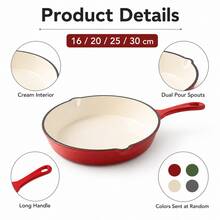 Round Cast Iron Skillet Pan, Kitchen Cooking Pan, Random Colour - View 2