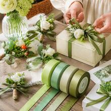 5pcs/Set Mixed Color Premium Double-Sided Satin Ribbon, Suitable For Wedding Gift Wrapping, Bridal Shower Decoration, Bouquet DIY Crafts - Multicolor - View 2