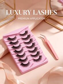 Russian Style Thick Fluffy Strip False Eyelashes, Faux Mink Soft Stem, Salon Lash Extension Effect - 查看 5