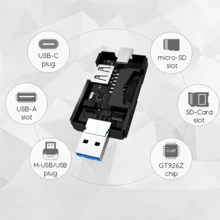قارئ بطاقات USB C، محول قارئ بطاقات TF SD 2 في 1 من نوع C، قارئ بطاقات ذاكرة خارجي محمول، متوافق مع هواتف أندرويد وأجهزة الكمبيوتر المحمولة والكاميرات - مشاهدة 5