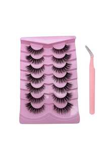 Russian Style Thick Fluffy Strip False Eyelashes, Faux Mink Soft Stem, Salon Lash Extension Effect - 查看 7
