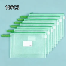 10 Stück A4 transparente wasserdichte Dokumententaschen mit Kartensteckplatz, Klassifizierungs-Dokumentenaufbewahrungstaschen für Schule, Büro & Reisen - Sätze - Übersicht 8