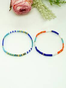 New Fresh Summer Vintage Niche TILA Bracelet, Japanese Imported Bracelet, Multi-Layer Stackable - Multicolor - View 11