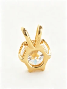 1 pieza Colgante de Collar de Diseño de Conejo con Moissanita Redonda de 1 Quilate de Plata S925, Adecuado para Uso Diario de Mujeres, Viene con Caja de Regalo - Un 1CT - Ver 3