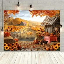 1pc Autumn Farm Harvest Pumpkin & Sunflower Theme Banner, Polyester Material, Suitable For Wedding, Thanksgiving Party, Autumn Harvest Gathering, Autumn Decoration, Birthday, Indoor/Outdoor Decoration, Home Decor, Garden Decor, Universal Theme - A - View 6
