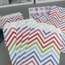 50pcs 4.7x6.7 Inch Gift Packaging Bags, Including Holiday Gift Paper Bags, Gift Wrapping Bags, High-End Decorative Paper Bags, Accessory Small Gift Paper Bags, Colorful Striped Pattern Paper Bags, Party Gift Wrapping Bags And Creative DIY Decorative Gift Paper Bags, Suitable For Holiday, Wedding, Birthday Gift Bags And Gift Wrapping Paper Bags - Gift Bags - View 6