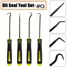 4/10pcs Precision Hook Kit, Automotive Oil Seal/O-Ring Gasket, Mini Precision Hook - Durable Tool, Suitable For Automotive Professional Puller Disassembly Machinery Tool (Yellow) - A - View 10