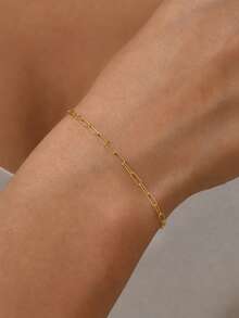 1 chiếc vòng tay bạc Sterling 925 tối giản, trang sức thiết kế sang trọng và nhẹ nhàng dành cho phụ nữ - Vàng - Xem 4