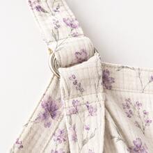 Muslin Nursing Cover For Breastfeeding, Soft Breathable Baby Feeding Apron With Adjustable Neck Strap, Lightweight Privacy Cover, Multi-Use Stroller C - Purple Flowers - View 4