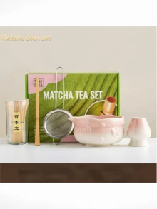 Luxury Japanese Matcha Tea Set 1/7pcs Bowknot Heart Gradient Pink/Green Matcha Bowl Set With Bamboo Whisk, Tea Scoop, Sifter And Whisk Holder Tea Ceremony Gift Set Suitable For Tea Lovers Home Decor (Includes Random Packaging Box Design), Matcha Bowl, Matcha Plate, Matcha, Matcha Tools, Matcha Accessories, Matcha, Matcha Tools, Cup, Matcha Accessories, Complete Matcha Utensils, Ceramic, Teapot, Autumn Decor, Autumn Display, Home Decor And Accessories - Multicolor - View 7