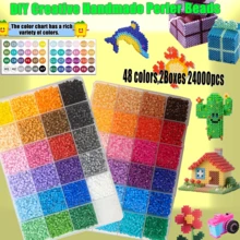 DHboying 48色 2.6mm 手作創意 DIY 拼圖板 Perler 燙珠套組 - 豪華熔珠 - 查看 12
