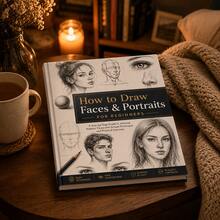 Beginner Portrait Facial Sketching Tutorial Book, Suitable For Professional Art Studio Teaching, Home Self-Study, Art Exam Preparation, Student Leisure Drawing, Creative Studio Teaching, Handmade Enthusiast Copying All Scenarios; Zero-Based Step-By-Step Breakdown Of Portrait Painting Techniques, Complete Explanation Of Basic Line Drawing Methods, Accompanied By A Large Number Of Real Human Faces - Mixed color - View 1