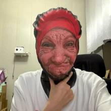 2pcs/Set - 1PC Scary Humorous Little Red Riding Hood Old Lady Mask | Cosplay Headpiece, Breathable & Comfortable, Fits Face Shape, Suitable For Various Occasions, Realistic Pattern, Easy To Wear, Ideal For Halloween Cosplay Party Props - Multicolor - View 8
