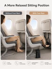 1pc Adjustable Airplane Footrest Strap, Travel Essential, Adjustable Airplane Foot Pedal, Adjustable Airplane Foot Hammock, Dual Use For Office And Home - Multicolor - View 5