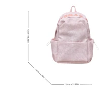 LECEY Mochila de gran capacidad con patrón de letras para el desplazamiento diario - Rosa - Ver 7