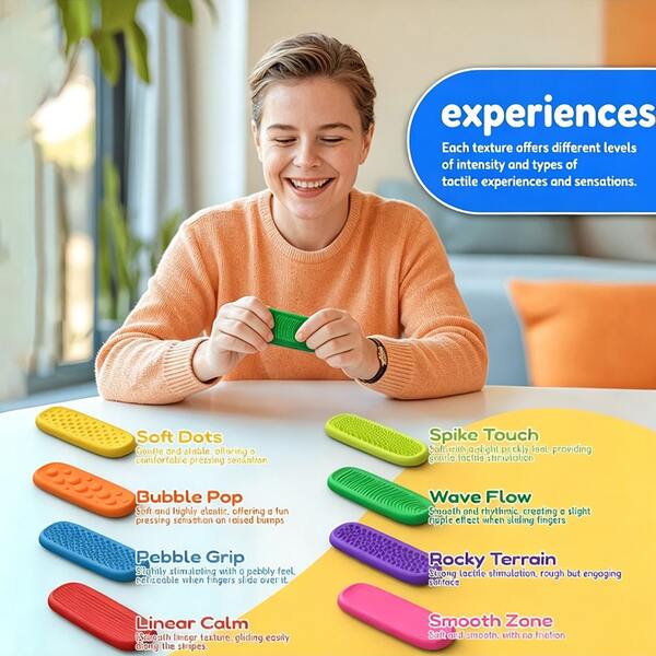 6pcs Fingertip Toys Silicone Sensory Stones, Upgraded Textured Sensory Stones With Base, Silicone Textured Toys, Bright Color Cool Play Toys (Shape, Color And Packaging Details Random)