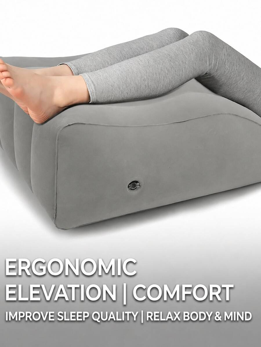 Ergonomic Leg Elevation Pillow (Relieves Swelling), Inflatable Wedge Leg Cushion (Improves Sleep Quality And Promotes Relaxation), 45-Degree Leg Support Pillow For Sleeping, Foot Care Pillow (Ideal For Those Who Sit Or Stand For Long