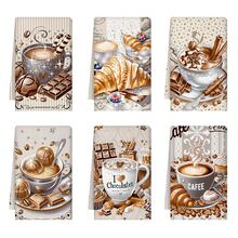 2/4/6pcs Set, Dish Towel, Kitchen Towel, Coffee Croissant Chocolate Pattern Printed Tea Towel, Dish Cloth, Cleaning Cloth, 40cm*60cm Soft Absorbent Drying Cloth, Kitchen Decor, Table Decor, Home Goods, Used For Kitchen Wiping Cookware Or Holiday Gift, Gift For Mom, Housewarming Gift, Reusable Kitchen Cleaning Cloth - Multicolor - View 17