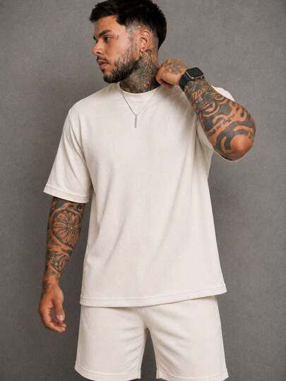 Conjunto texturizado bermuda e oversized estiloso blogueiro inverno frio copa gringa premium viagem confortavel premium trap maromba style dia dos pais presente
