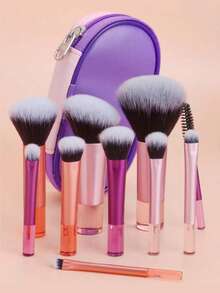 10pcs Multi-Color Mini Makeup Brush Set, Foundation Brush, Contour Brush, Blush Brush, Highlighter Brush, Eyeshadow Brush, Brow Brush, Lip Brush, Professional Makeup Tools, Multi-Function Makeup Brushes - Multicolor - View 2