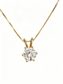 1 pieza Colgante de Collar de Diseño de Conejo con Moissanita Redonda de 1 Quilate de Plata S925, Adecuado para Uso Diario de Mujeres, Viene con Caja de Regalo - Un 1CT - Ver 2
