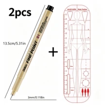 1pc/2pcs Transparent Fashion Design Ruler, Clothing Design Tool, Body Template Ruler With Garment Template, For Apparel Design, Doll Clothing Making - Transparent - View 14