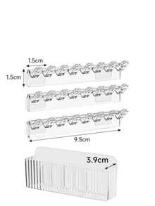3pcs 8-Hole Wall-Mounted Jewelry Storage Rack With Necklace, Bracelet And Earring Hooks - Anti-Tangle Display Stand, Mini Jewelry Tower, Please Note Dimensions In The Image - Multicolor - View 11