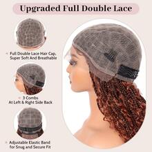 Glueless Box Braided Wigs Suitable For With Hair & Double Full Lace Front - Hair Blended Wig, No Glue Application For Braids - Red - View 5