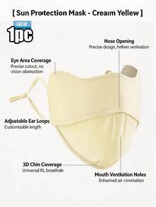 1pc New Ice Silk Cool UV Protection Face Mask, Breathable Half-Face Eye Corner Sun Protection Mask, Lightweight Sun Protection Headgear, Suitable For Daily, Cycling, Driving And All Summer Outdoor Scenarios - Multiple Colors and Styles - View 14