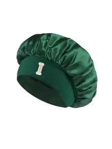 1 pieza Gorro de dormir de satén para mujer con letra personalizada 'A-Z' - Gorro elástico suave para cabello rizado & trenzado, sombrero de playa de verano & accesorio de ropa de dormir - Multicolor - Ver 24