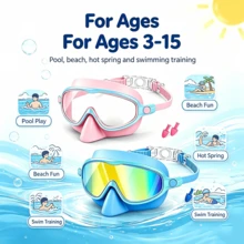 1/2 Packs Kids Swimming Goggles With Nose Clip, Suitable For Children Aged 3 To 14, Wide Field Of View, Anti-Fog, UV Protection, First Day Of School - Multicolor - View 8