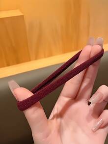 200/100/50/20pcs Seamless Hair Ties Neutral Earth Tones Elastic Hair Bands No Damage Ponytail Holders For Women Thick Hair Minimalist Hair Accessories - Coffee - View 3