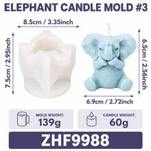Elephant Candle Silicone Mold 3D Cute Elephant Animal Shape Wax Mold DIY Handmade Candle Making Tool Craft Mold For Home Decor Gift - Elephant - View 11