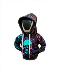 Hoodie Tengkorak Gothic, Pelindung Tuas Persneling Mobil, Sweatshirt Motif Tengkorak Punk Kreatif, Aksesori Dekorasi Interior Mobil yang Menarik, Hadiah Unik untuk Pemilik Mobil - A - View 10