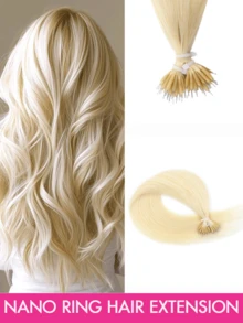 50pcs Nano Ring Seamless Human Hair Straight Hair Extensions, Cold Fusion Bond, Add Volume, Holiday Concert Accessory, Summer Travel Essential - Multicolor - View 30