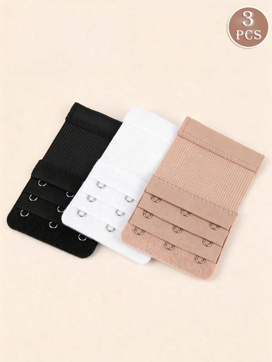 Lilivine 3pcs Women's Soft & Stretchy 3 Rows X 3 Hooks Bra Extenders - Multicolor - View 1