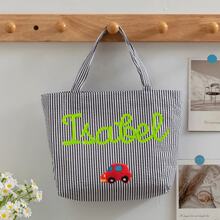 1pc Customized Bubble Gauze Tote Bag, Personalized Chenille Name Toiletry Bag, Travel Organizer Makeup Gift For Girlfriend/Mom/Teacher - Multicolor - View 69