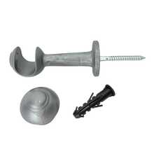 Kit With 6 Simple Curtain Rod Supports Pair With 19mm End - TITANIUM - View 3