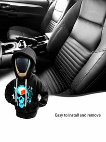 Hoodie Tengkorak Gothic, Pelindung Tuas Persneling Mobil, Sweatshirt Motif Tengkorak Punk Kreatif, Aksesori Dekorasi Interior Mobil yang Menarik, Hadiah Unik untuk Pemilik Mobil - A - View 2