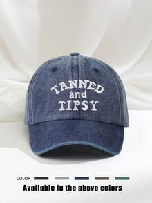 1件女款 TANNED AND TIPSY 字母刺繡時尚軟頂棒球帽，可調帽簷，透氣防曬戶外帽，適合戶外運動、露營、旅行與度假的假期禮物 - 棒球帽 - 查看 13