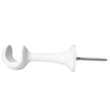 Kit With 6 Simple Curtain Rod Supports Pair With 19mm End - White - View 8