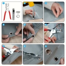 1套金屬雞眼扣、墊圈、打孔器與雞眼鉗工具組，適用DIY帆布修補與安裝，12mm雞眼扣套組，DIY手工藝、皮革、皮帶、鞋子與雞眼工具組，完美適用人造皮革、衣物、皮帶與包包的縫製項目 - A - 查看 4