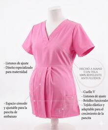 Uniforme Quirúrgico   Dulce    Microfibra    Plisado    Maternidad Embarazo - Blanco - Ver 6