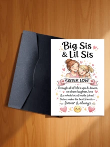 1pc "Sisters" Greeting Card With Envelope - Thoughtful Gift For Sisters, Celebrating Sisterly Love, Suitable For Birthday And Special Occasions, Blank Inside - View 22