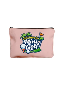 Golf Ball Theme Printed Sports Pouch, "Just Here For Mini Golf" Letter Print Storage Bag, Portable Makeup Bag, Toiletry Storage Bag, Golf Ball Essential Cartoon Print Storage Bag, Portable Makeup Bag, Fun Letter And Golf Theme Pattern, Large Capacity Storage Bag, Golf Tool Storage Bag, Suitable For Golf Course, Driving Range, Country Club - Multicolor - View 16